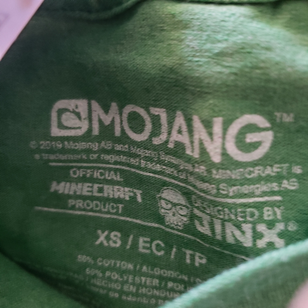 Mojang Minecraft LIKE A BOSS Shirt Kids Size 4 XS NWT Green - Picture 4 of 5